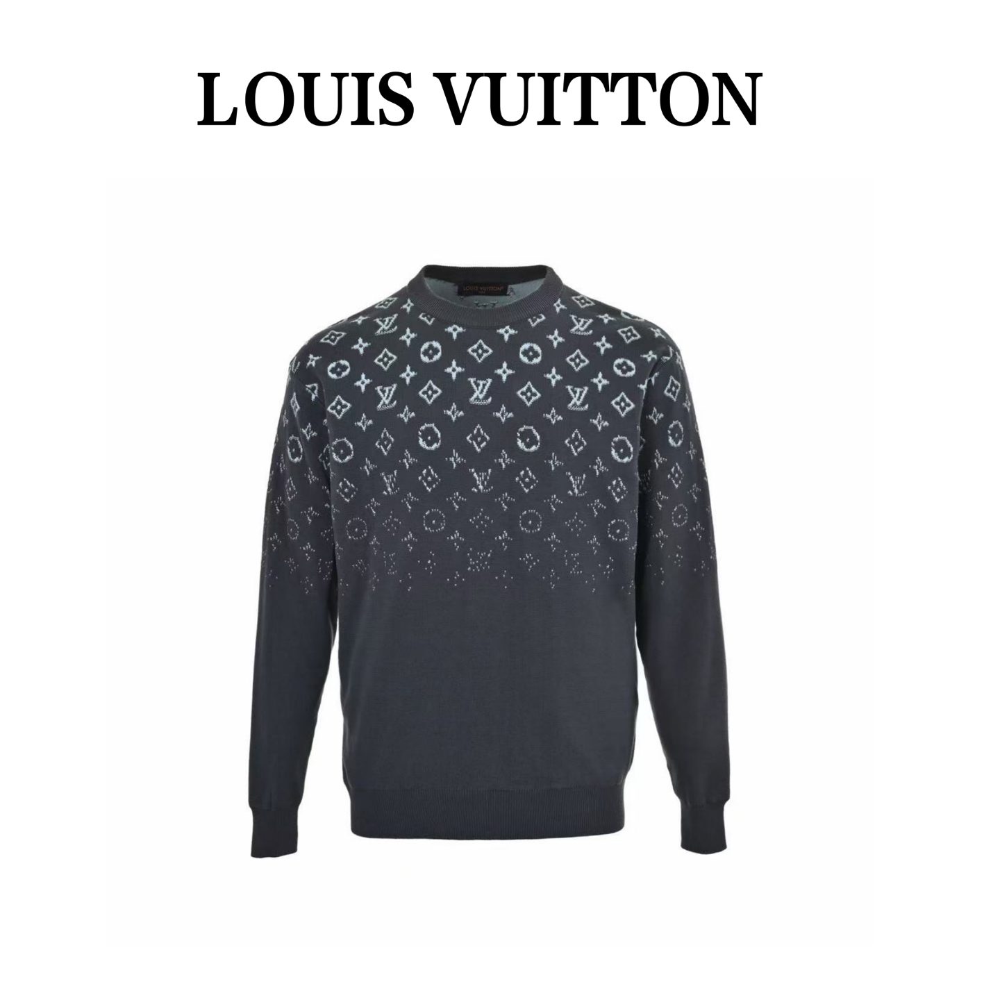 1V Gradient Monogram Jacquard Crewneck Sweater